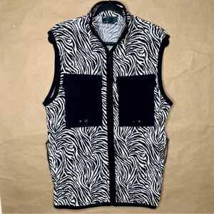 ASOS DESIGN Throw-on Apparel All-over Animal Zebra Print High Collar Zip Vest